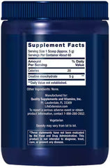 Suplemento alimenticio de la marca Life Extension. Datos suplementarios de la Creatine Powder 300 gramos. Vitaguru