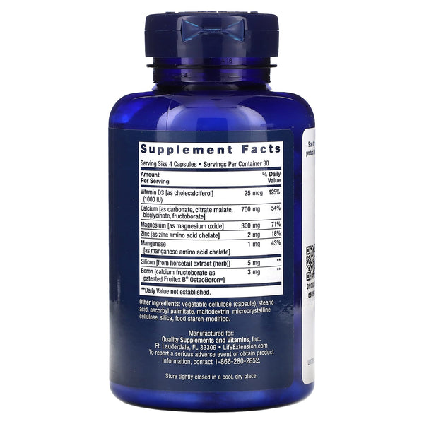 Life Extension. Bone Restore. Calcio. Supplement Facts. VITAGURU
