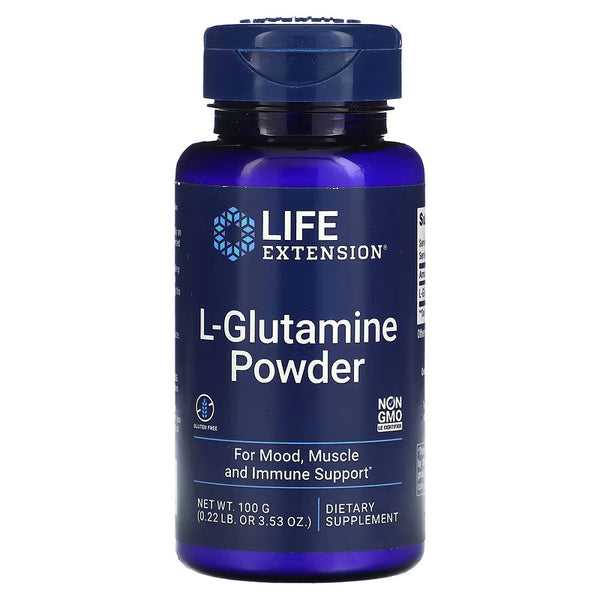Suplemento alimenticios de la marca Life Extension. L-Glutamine Powder. 100 grs. Vitaguru