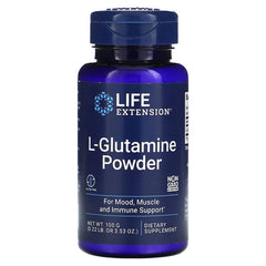 Suplemento alimenticios de la marca Life Extension. L-Glutamine Powder. 100 grs. Vitaguru
