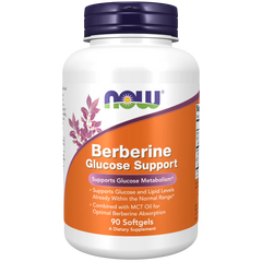 Berberine glucose support. Metabolismo de la glucosa. 90 cápsulas de gel. NOW. VITAGURU