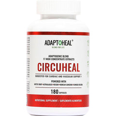 Suplemento alimenticio de la marca Adaptoheal. Circuheal. Combinación de 17 plantas para el sistema cardiovascular. 180 cápsulas. Vitaguru