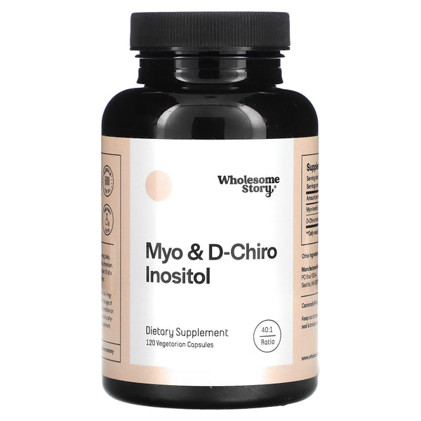 Myo y D-Chiro Inositol. Suplemento alimenticio. 120 cápsulas. WHOLESOME STORY. VITAGURU