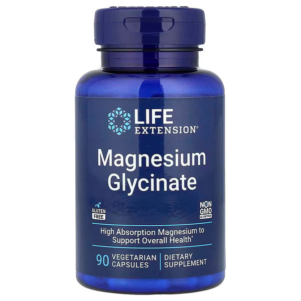 Suplemento alimenticio de la marca Life Extension. Magnesium Glycinate. 90 cápsulas vegetarianas.