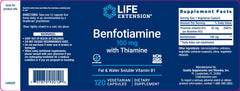 LIFE EXTENSION. BENFOTIAMINE 100 mg CON TIAMINA. 120 CÁPSULAS. VITAGURU