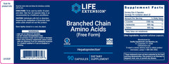 LIFE EXTENSION. BRANCHED CHAIN AMINO ACIDS. 90 CÁPSULAS. VITAGURU