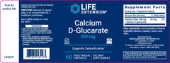 LIFE EXTENSION. CALCIO DE GLUCARATO 200 mg. 60 CÁPSULAS. VITAGURU