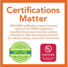 Certifications matter. NPA GMP certification. Suplemento alimenticio. NOW. VITAGURU