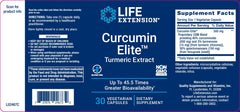 LIFE EXTENSION. CÚRCUMA ELITE. 30 CÁPSULAS. VITAGURU