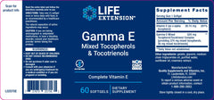LIFE EXTENSION . GAMMA E MIXED TECOPHEROLS AND TECOTRIENOLS. 60 CÁPSULAS. VITAGURU