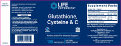 LIFE EXTENSION. GLUTATHIONE CYSTEINE AND C. 100 CÁPSULAS. VITAGURU