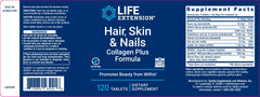 LIFE EXTENSION. HAIR SKIN AND NAILS COLÁGENO PLUS. 120 TABLETAS