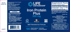 LIFE EXTENSION. IRON PROTEIN PLUS 300 mg. 100 CÁPSULAS. VITAGURU