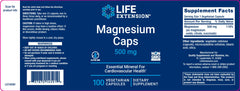 LIFE EXTENSION. MAGNESIO 500 mg. 100 CAPSULAS. VITAGURU