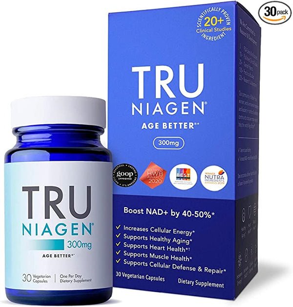 Tru Niagen 300mg. Age Better. Boost NAD+ by 40-50%