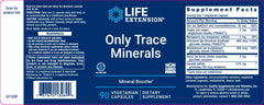LIFE EXTENSION. ONLY TRACE MINERALS. 90 TABLETAS. VITAGURU