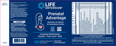 Label LIFE EXTENSION. Prenatal Advantage. Complejo multivitamínico. 120 tabletas. VITAGURU