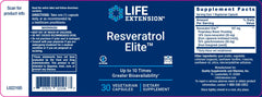 Label LIFE EXTENSION. Resveratrol Elite. 30 cápsulas. VITAGURU