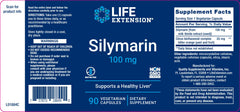 Label LIFE EXTENSION. Silymarin 100 mg. 90 cápsulas. VITAGURU