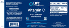 Label LIFE EXTENSION. Vitamin C and Bio-Quercetin Phytosome. 250 tabletas vegetarianas. VITAGURU