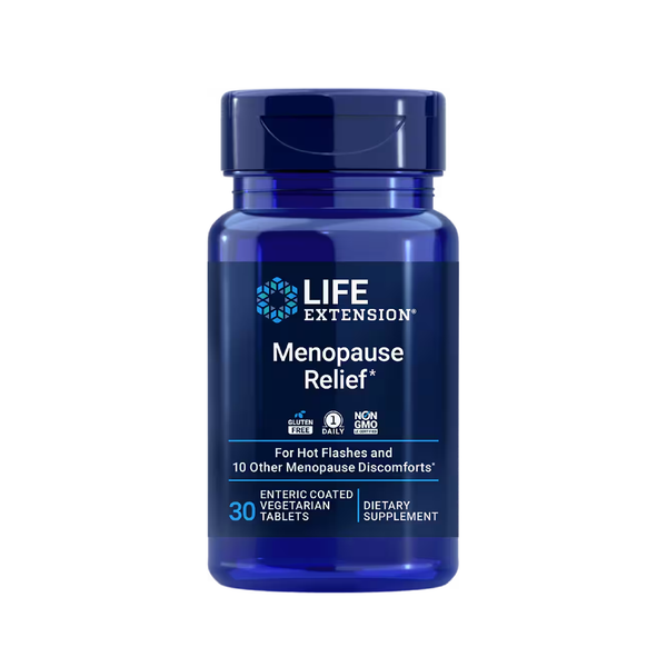 Suplemento alimenticio de la marca Life Extension. Menopause Relief. 30 tabletas vegetarianas. Vitaguru