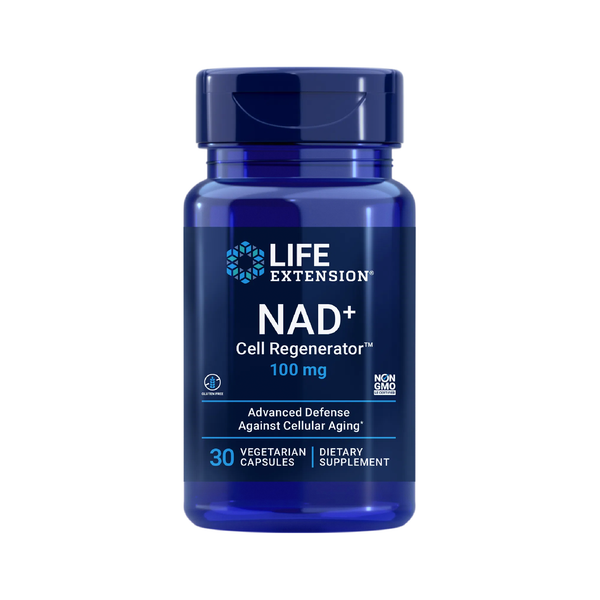 Suplemento alimenticio de la marca Life Extension. NAD+ Cell Regenerator 100mg. 30 cápsulas vegetarianas. Vitaguru