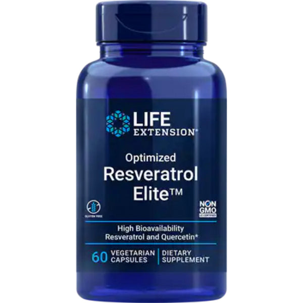 Suplemento alimenticio marca LIFE EXTENSION. Resveratrol Elite. 60 cápsulas. Vitaguru