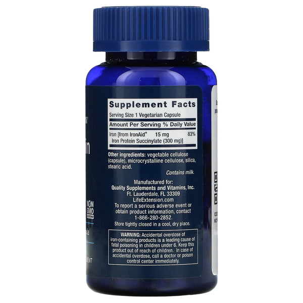 LIFE EXTENSION. Datos suplementarios Iron Protein Plus 300 mg. VITAGURU