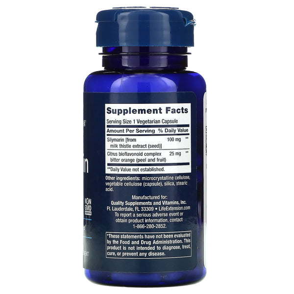 LIFE EXTENSION. Datos suplementarios Silymarin 100 mg. VITAGURU 