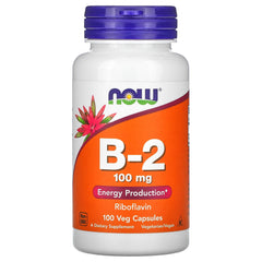 NOW. Vitamina B2 100mg. 100 Cápsulas. VITAGURU