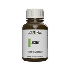 Suplemento alimenticio a base de ashwagandha marca Adaptoheal. Contenido: 150 cápsulas de 500 mg c/u.