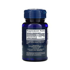 Suplemento alimenticio a base de calcio d-glucarato marca Life Extension 200 mg. Contenido: 60 cápsulas vegetarianas. Información nutrimental.