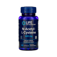 Suplemento alimenticio marca LIFE EXTENSION. N ACETYL CYSTEINA 600 MG. 60 cápsulas. Vitaguru