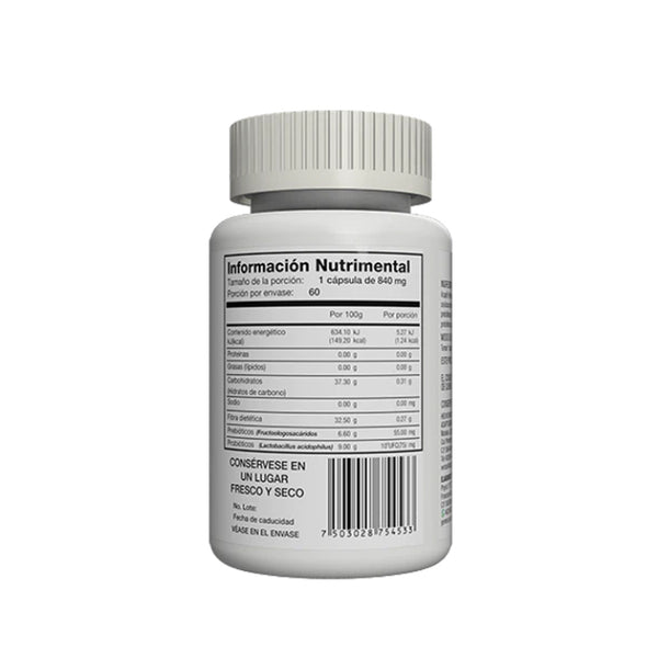 Suplemento alimenticio marca ADAPTOHEAL. Información nutrimental Probióticos BIO-INTES. 60 cápsulas de 840 mg c/u. Vitaguru