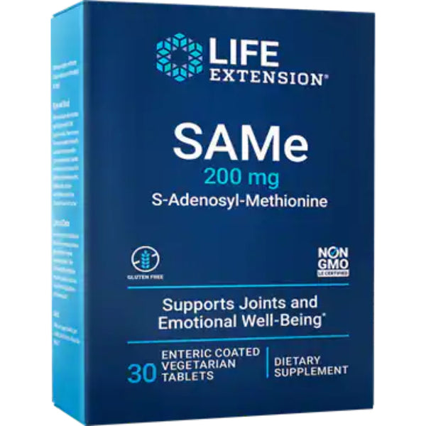 Suplemento alimenticio marca LIFE EXTENSION. SAM-E 200 mg. 30 tabletas. Vitaguru