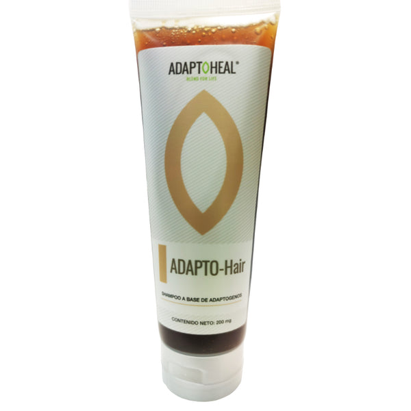 Shampoo marca ADAPTOHEAL. Shampoo Adapto Hair. Shampoo a base de adaptógenos. 200 mg. VITAGURU