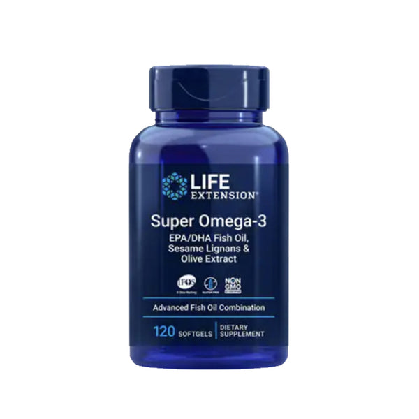 Suplemento alimenticio marca LIFE EXTENSION. Super Omega 3. 120 cápsulas. Vitaguru