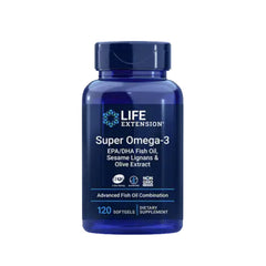 Suplemento alimenticio marca LIFE EXTENSION. Super Omega 3. 120 cápsulas. Vitaguru