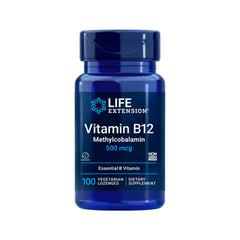 Suplemento alimenticio marca LIFE EXTENSION. Vitamina B12 500 mcg. 100 pastillas. Vitaguru