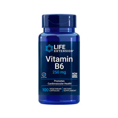 Suplemento alimenticio marca LIFE EXTENSION. Vitamina B6 250 mg. 100 tabletas. Vitaguru