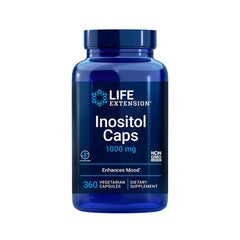Suplemento alimenticio a base de inositol 1000 mg marca Life Extension. Contenido: 360 cápsulas vegetarianas.