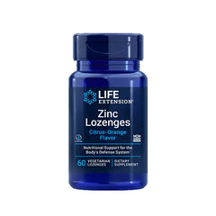 Suplemento alimenticio marca LIFE EXTENSION. Zinc masticable sabor cítrico-naranja. 60 pastillas.
