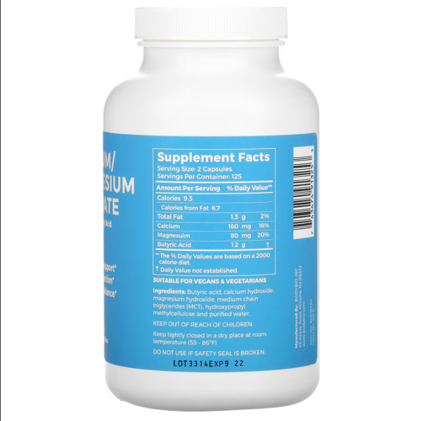 BODYBIO. Datos Suplementarios del Butirato de Magnesio/Calcio. VITAGURU