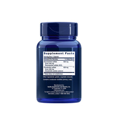 Suplemento alimenticio a base de glucosamina y condroitina marca Life Extension. Contenido: 100 cápsulas. Información nutrimental.