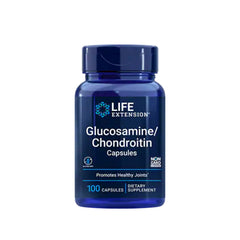 Suplemento alimenticio a base de glucosamina y condroitina marca Life Extension. Contenido: 100 cápsulas.