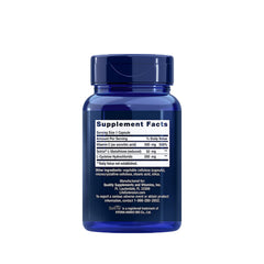 Suplemento alimenticio a base de glutatión, cisteína & C marca Life Extension. Contenido: 100 cápsulas. Información nutrimental.