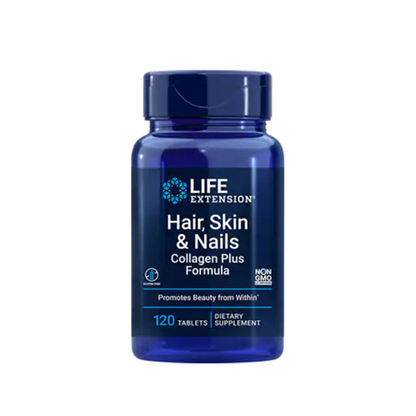 Suplemento alimenticio a base de colágeno plus marca Life Extension. Contenido: 120 tabletas.