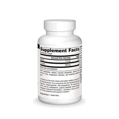 Suplemento alimenticio a base de L-tirosina marca Source Naturals. Contenido: 100 tabletas de 500 mg c/u. Información nutrimental.