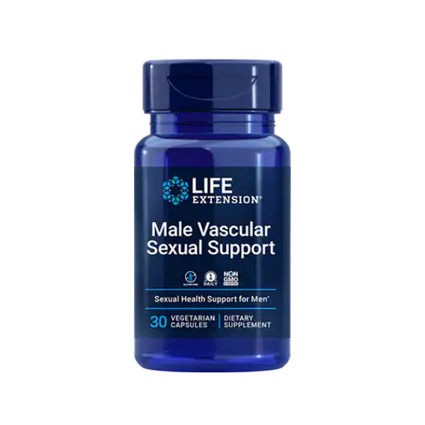 Suplemento alimenticio para soporte vascular y sexual masculino a marca Life Extension. Contenido: 30 cápsulas vegetarianas.