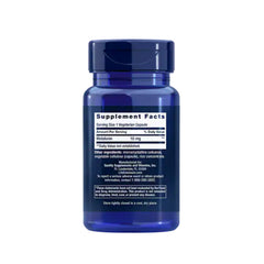 Suplemento alimenticio a base de melatonina 10 mg marca Life Extension. Contenido: 60 cápsulas vegetarianas. Información nutrimental.